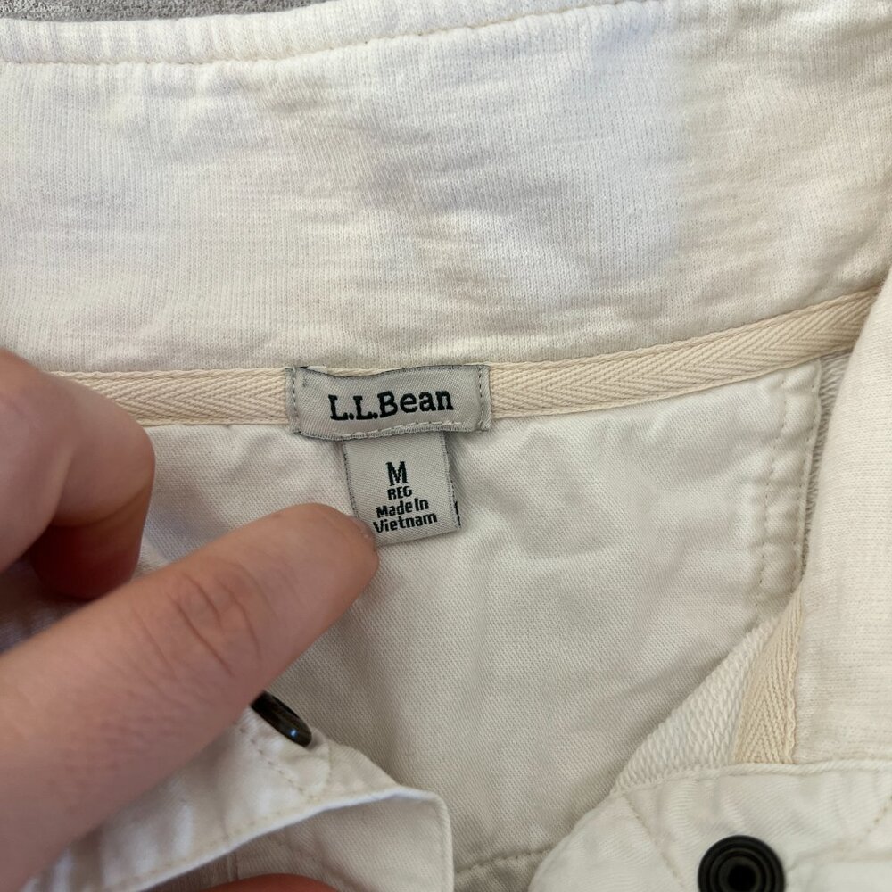 LL Bean White Quarter Snap Pullover Sweatshirt Wo… - image 3